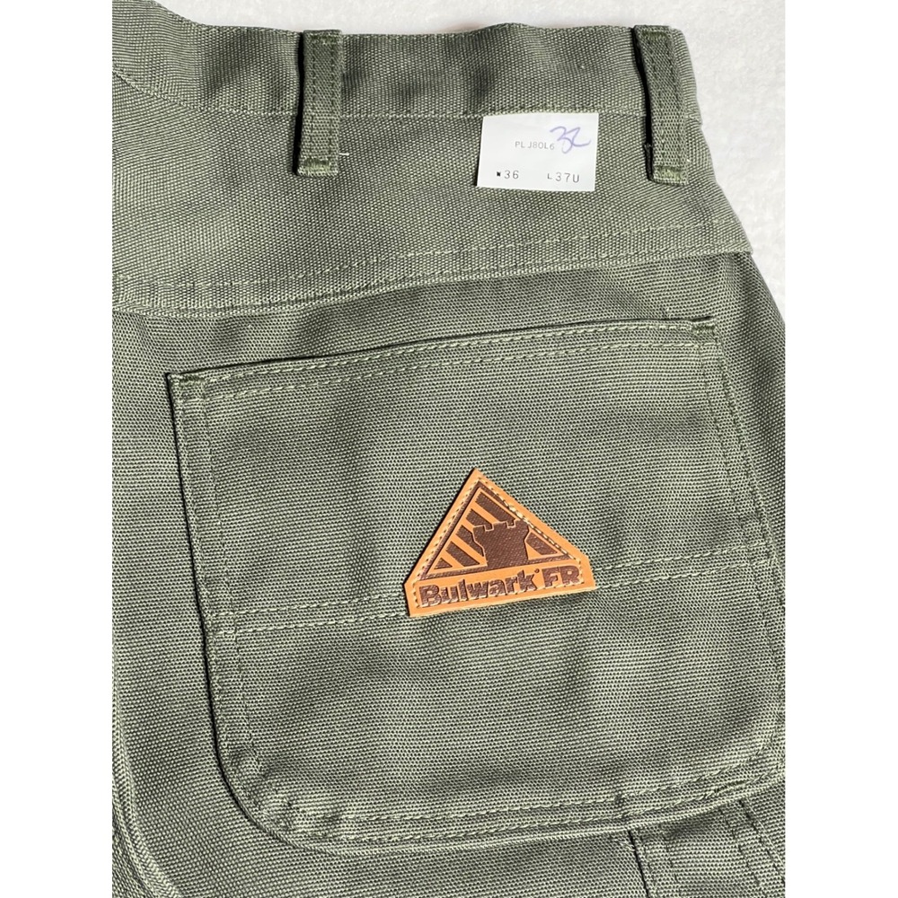Bulwark FR Flame Resistant Work Pants Mens 36x37 Sage Green Utility PLJ8OL6